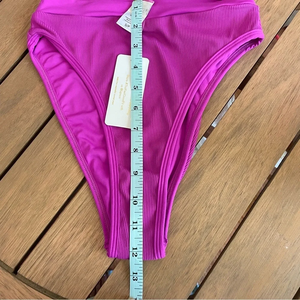 L*SPACE Bikini Bottom (pitaya purple) high waisted‎ Frenchi ribbed